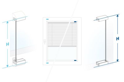 H&ouml;henkennzeichnung an einem Plissee